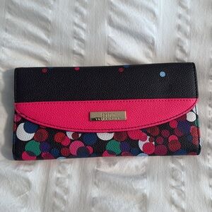 NWT Trina Turk Black Polka Dot Wallet msrp 48